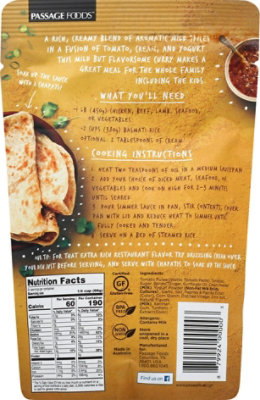 Passage Foods Sauce Simmer Butter Chicken Gluten Free 7 Oz (Pack Of 6) - Image 2