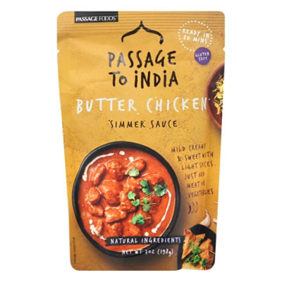 Passage Foods Sauce Simmer Butter Chicken Gluten Free 7 Oz (Pack Of 6) - Image 1