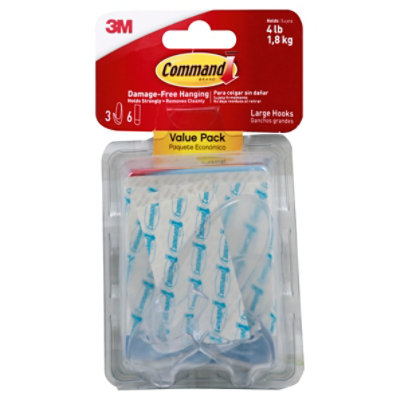 Commandlarge Clear Hook With Clear Strips - Each - Image 1