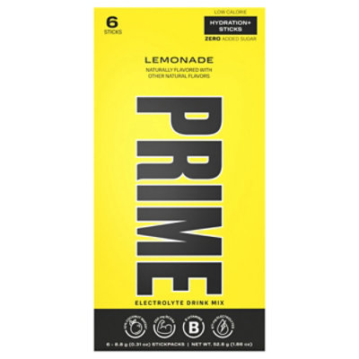 Prime Hydration Lemonade Electrolyte Drink Mix Packets - 6 Count