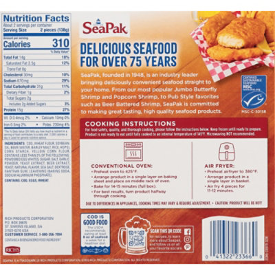 Seapak Cod Beer Battered - 0.625 Oz. - Image 6