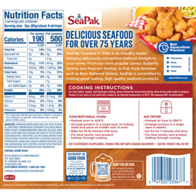 Seapak Shrimp Beer Battered - 9 Oz - Image 7