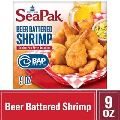 Seapak Shrimp Beer Battered - 9 Oz - Image 1