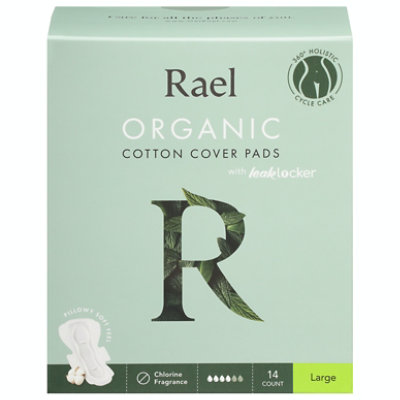 Rael Pads Cover Large Cotton Organic 12 Ea - Image 1