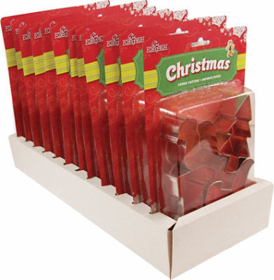 Fox Run - Xmas Cookie Cutter Green Card 12 per Box - Red - Image 1