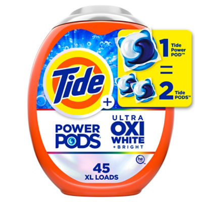 Tide Power Pods Laundry Detergent Plus Ultra Oxi White Original Scent - 45 Count - Image 1