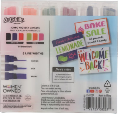 Artskills Project Markers Classic And Neon - 6 Count - Image 4