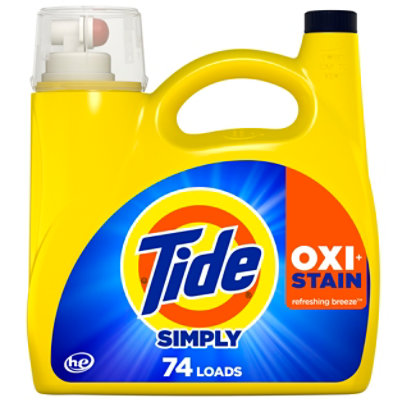 Tide Smply Liquid Detergent With Oxi Boost Ultra Stain Release Refreshng Breeze -105 Fl. Oz. - Image 1