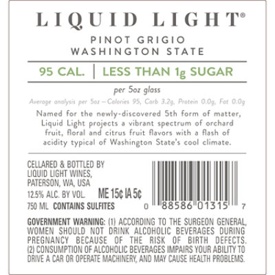 Liquid Light Pinot Grigio Wine - 750 Ml - Image 3