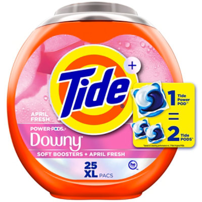 Tide Power Pods Laundry Detergent With Downy Soft Boosters April Fresh - 25 Count - Image 1