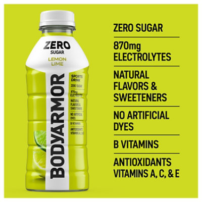 BODYARMOR Zero Sugar Lemon Lime Bottles - 6-20 Fl. Oz. - Image 4