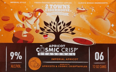 2 Towns Seasonal Cosmic Crisp Imperial Hard Cider Cans - 6-12 Fl. Oz. - Image 3