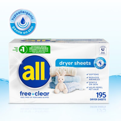 All Dryer Sheets Free Clear - 195 Count - Image 7