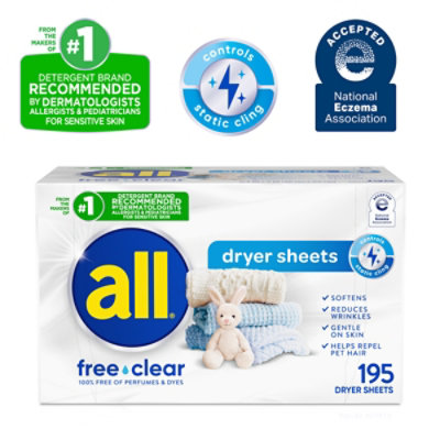 All Dryer Sheets Free Clear - 195 Count - Image 4