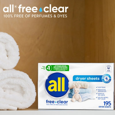 All Dryer Sheets Free Clear - 195 Count - Image 6