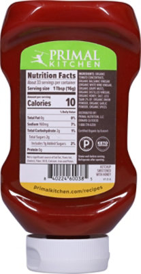 Primal Kitchen A Tad Sweet Squeeze Ketchup Sweetened with Honey - 18.5 Oz - Image 6