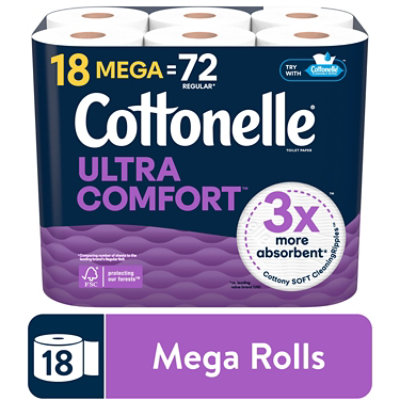 Cottonelle Ultra Comfort Mega Toilet Paper Rolls 244 Sheets Per Roll - 18 Count - Image 1