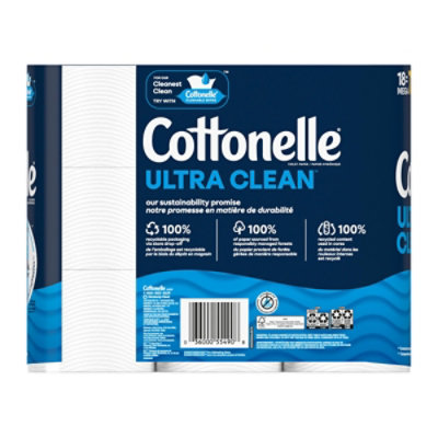 Cottonelle Ultra Clean Mega Toilet Paper Rolls, 284 Sheets Per Roll - 18 Count - Image 8