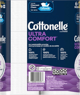 Cottonelle Ultra Comfort Mega Toilet Paper Rolls, 244 Sheets Per Roll - 6 Count - Image 8