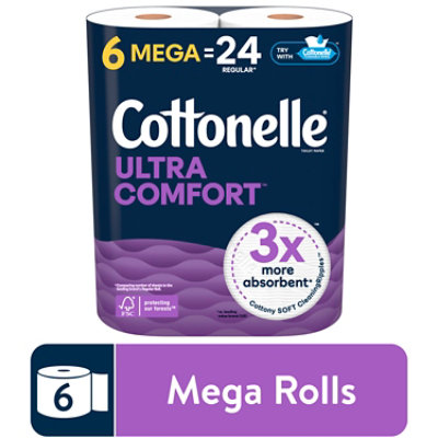Cottonelle Ultra Comfort 6 Mega Toilet Paper Rolls 244 Sheets Per Roll - Image 1