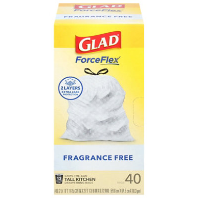 Glad Forceflex Fragrance Free Tall Kitchen Drawstring Trash Bags 13 Gallon - 40 Count - Image 3