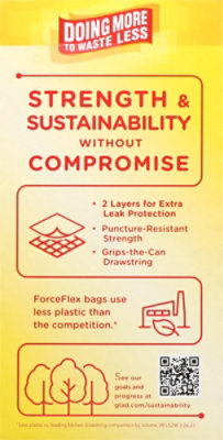 Glad Forceflex Fragrance Free Tall Kitchen Drawstring Trash Bags 13 Gallon - 40 Count - Image 4