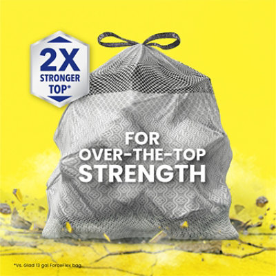 Glad Forceflex Maxstrength Grab Zone Drawstring Odor Shield 13 Gallon - 34 Count - Image 4