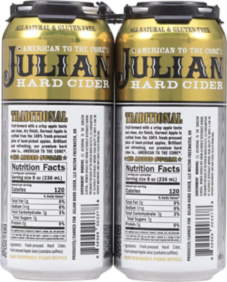 Julian Harvest Apple Hard Cider In Cans - 4-16 Fl. Oz. - Image 6