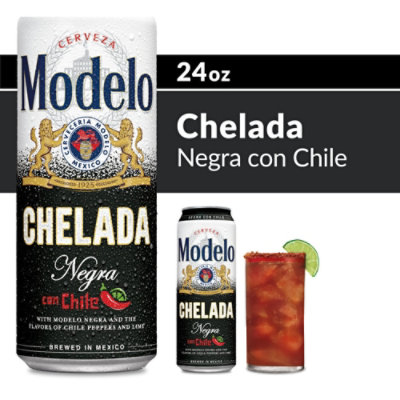 Modelo Chelada Negra Con Chile Mexican Import Flavored Beer In Cans - 24 Fl. Oz.