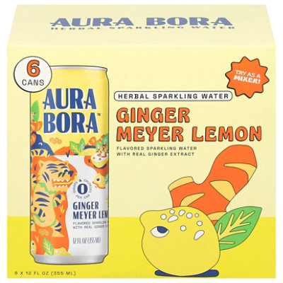 Aura Bora Sparkling Water Ginger Meyer Lemon 6 Pack - 72 Fl. Oz - Image 3