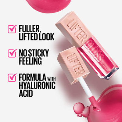 Maybelline Lifter Gloss Lip Gloss Makeup With Hyaluronic Acid Bubblegum - 0.18 Fl. Oz. - Image 3