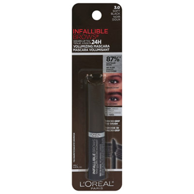 L'Oreal Paris Infallible Brows 24H Wear Volumizing Soft Black Mascara - 0.13 Fl. Oz. - Image 1