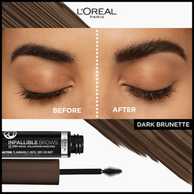 L'Oreal Paris Infallible Volumizing 24H Wear Brow Mascara Dark Brunette - 0.13 Fl. Oz. - Image 3