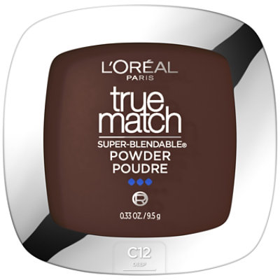L'Oreal Paris True Match Super-Blendable Oil Free Makeup Powder C12 Deep - 0.34 Oz - Image 1