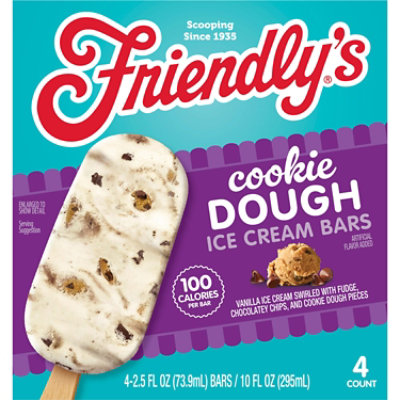 Friendlys Cookie Dough Ice Cream Bars - 4 Count - Image 1