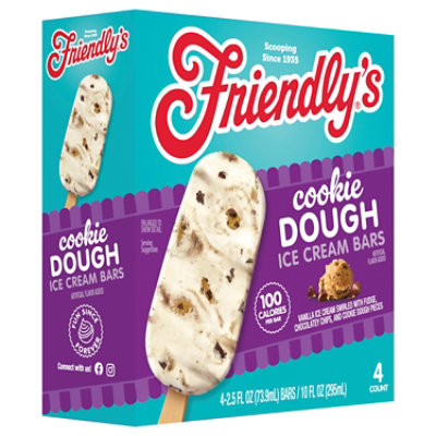 Friendlys Cookie Dough Ice Cream Bars - 4 Count - Image 1