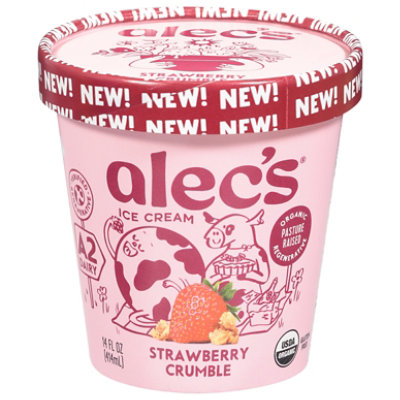 Alecs Ice Cream Strawberry Crumble Organic - 14 Fl. Oz. - Image 2
