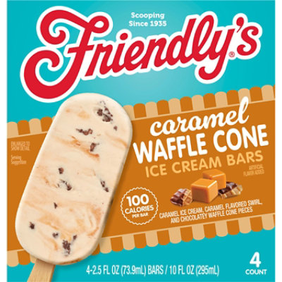 Friendlys Caramel Waffle Cone Ice Cream Bars - 4 Count - Image 1