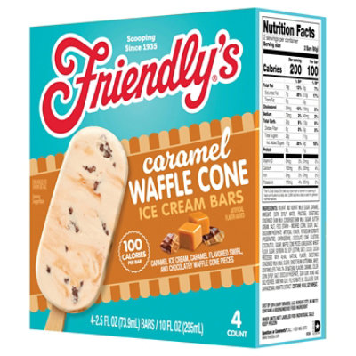 Friendlys Caramel Waffle Cone Ice Cream Bars - 4 Count - Image 3