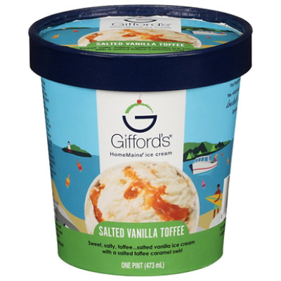 Sweet Salty Toffee Salted Vanilla Ice Cream With A Salted Toffee Caramel Swirl - 1 Pint - Image 3