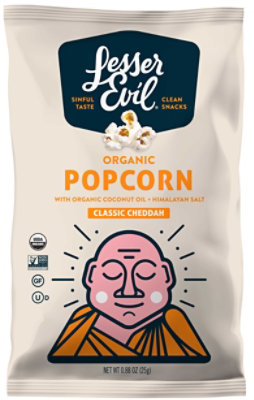 LesserEvil Organic Himalayan Gold Popcorn - 0.88 Ounce (Pack of 18) - Image 1