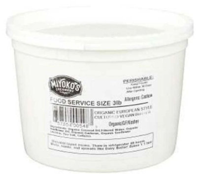 Miyoko's Creamery Cultured Vegan Salted Butter - 3 Pound Pail (Pack of 2) - Image 1