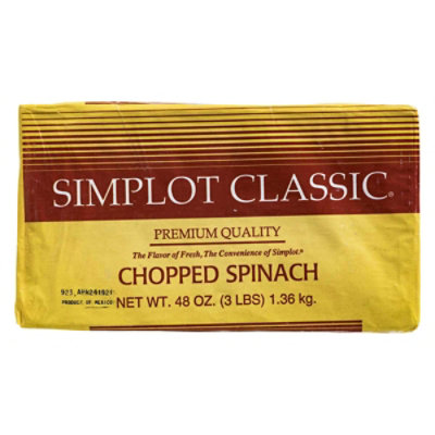 Simplot Leaf Spinach - 3 lb. package (Pack of 12) - Image 1