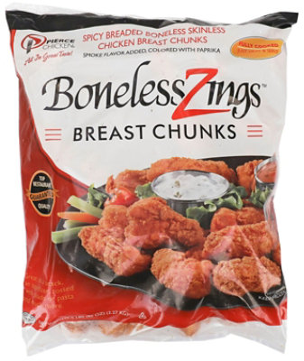 Pierce Chicken Boneless Zings Breast Chunks - 5 Pound (Pack of 2) - Image 1
