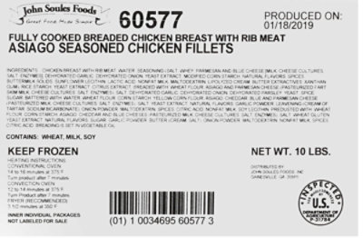 John Soules Foods Asiago Seasoned Fully Cooked Breaded Chicken Breast Fillets - 5 Pound (Pack of 2) - Image 4