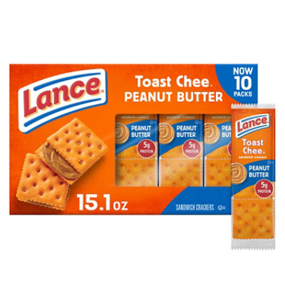 Lance ToastChee Peanut Butter Sandwich Crackers Multipack - 10-1.52 Oz - Image 1