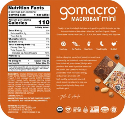 Go Macro Mini Double Chocolate Peanut Butter Chip Bar - 4-2.3 OZ - Image 6