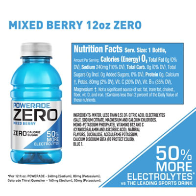 Powerade Zero Mixed Berry Bottles - 8-12 Fl. Oz. - Image 2