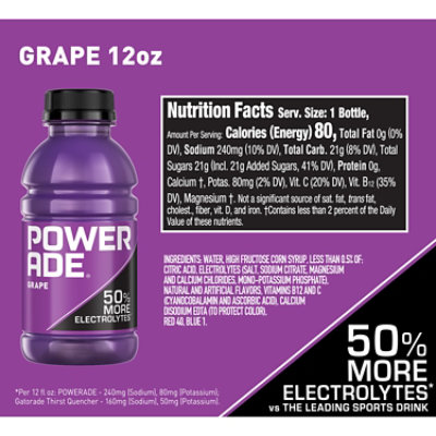 Powerade Grape Bottles - 8-12 Fl. Oz. - Image 2