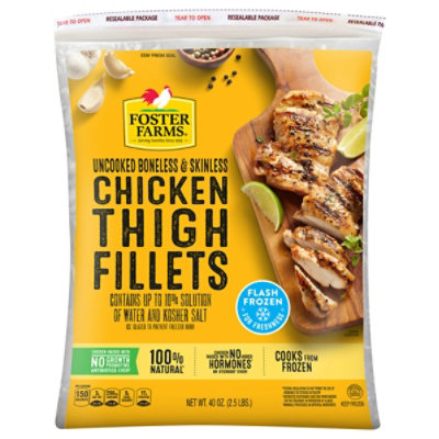 Foster Farms Chicken Thighs Boneless Skinless Individually Frozen - 40 OZ - Image 3